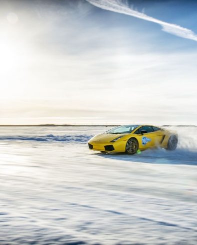 supercar driving on ice