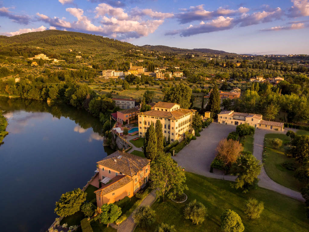 Villa La Massa, Aerial view, Italy