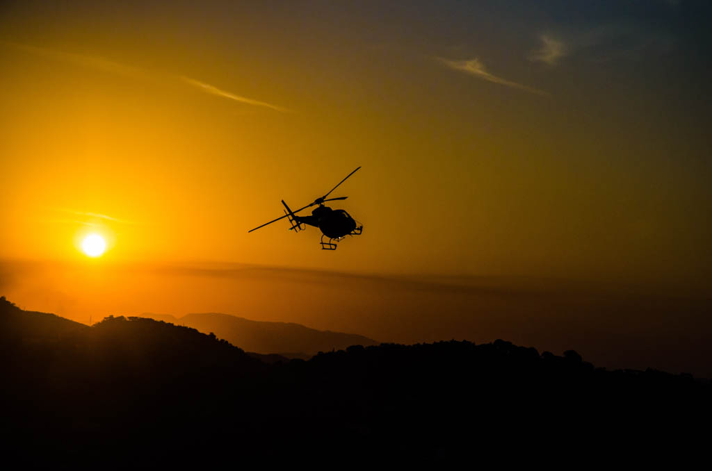 Sunset helicopter, Italy