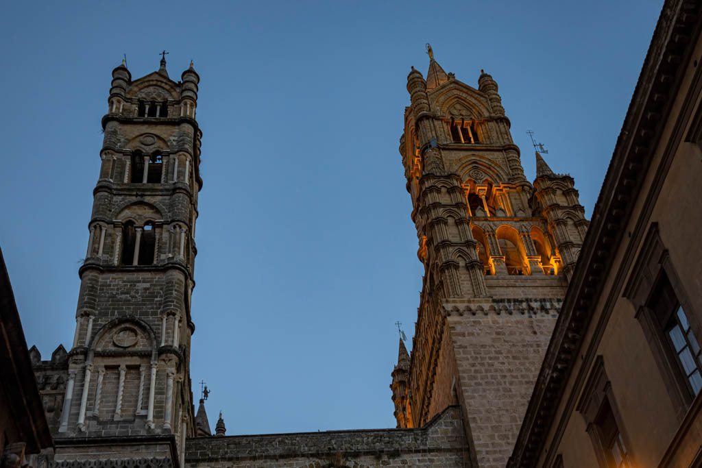 Bell tower of the Palermo Cathedral Santa Vergine Maria Assunta, Palermo, Sicily, Italy