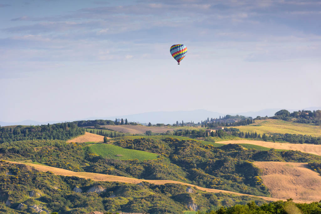 Hot air balloon in Tuscany, Italy
