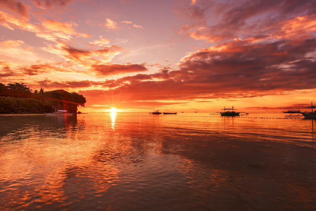 Sunrise over the sea, Bohol, Philippines