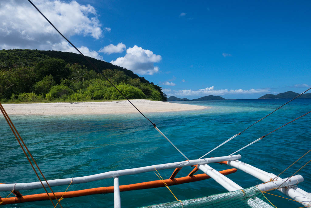 Pristine Beach View From Private Island Hopping Tour Boat, Linapacan Island, Philippines