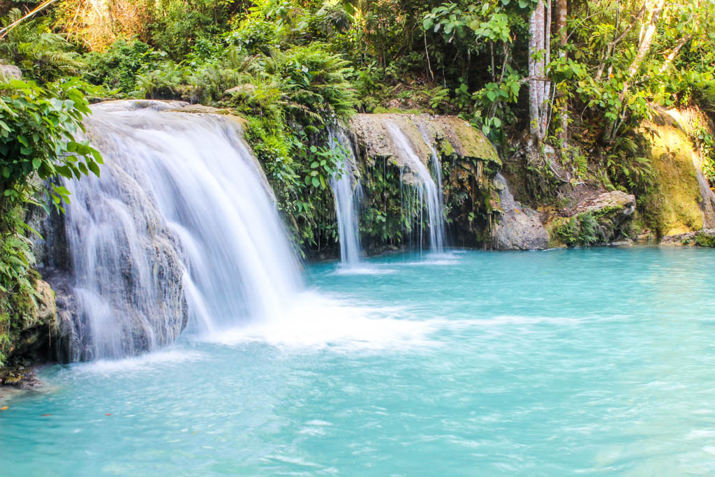 beautiful waterfalls in the jungle of siquijor on the philippines