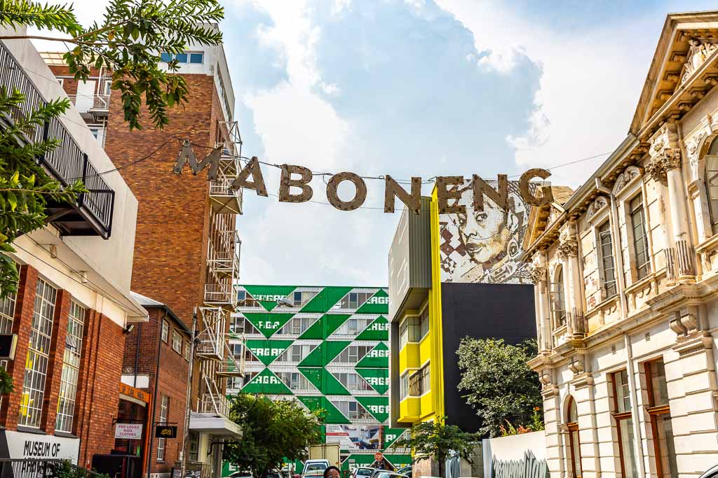 Johannesburg, South Africa - March 6, 2019: This pic shows lovely Maboneng Precinct of Johannesburg city. This area is rated as One of South Africa's hippest urban districts. The pic is taken in day time.
