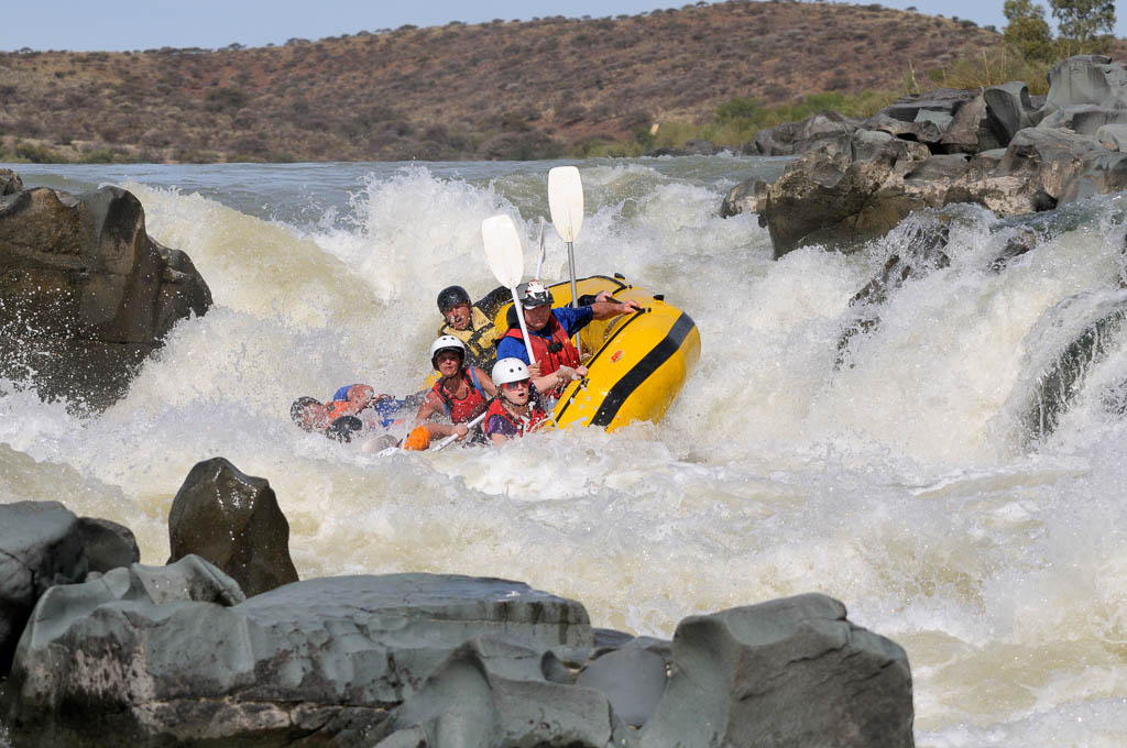 Negotiating Hell's Gate in the Gariep River (Orange River)