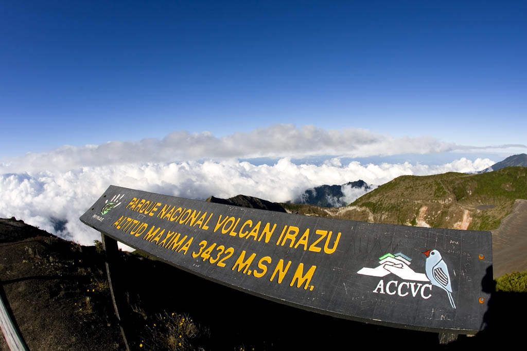 Irazu Volcano Sign, Costa Rica