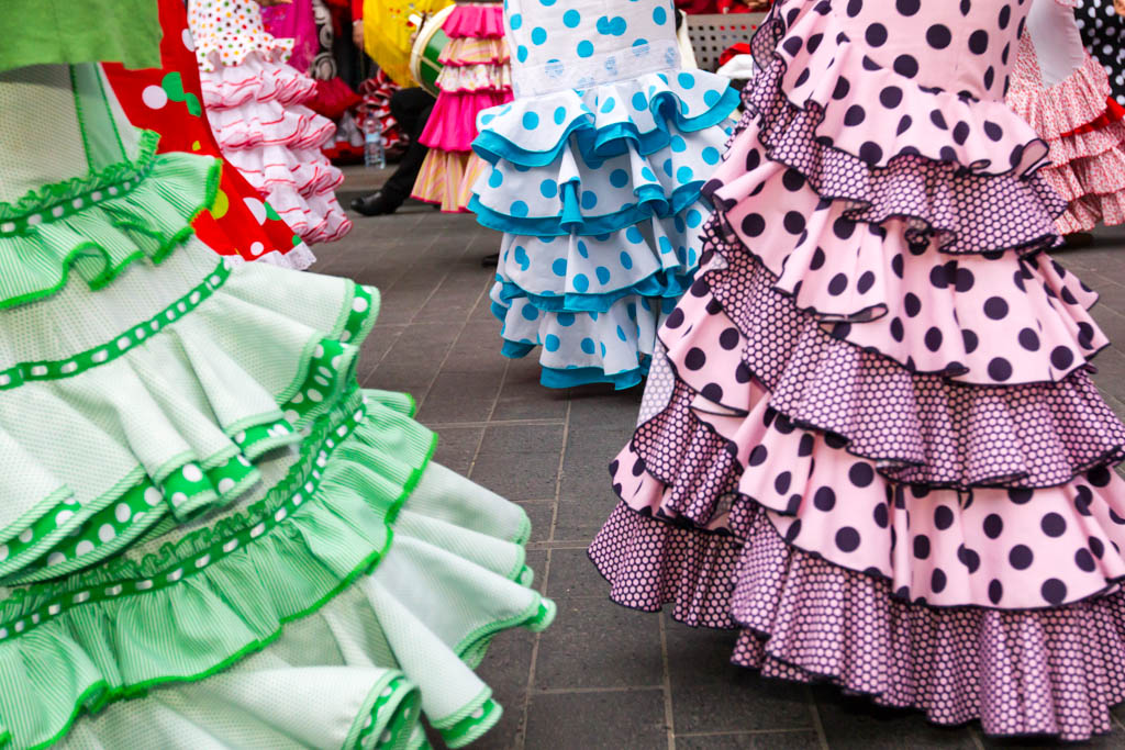 skirts of Spanish Flamenco dancers