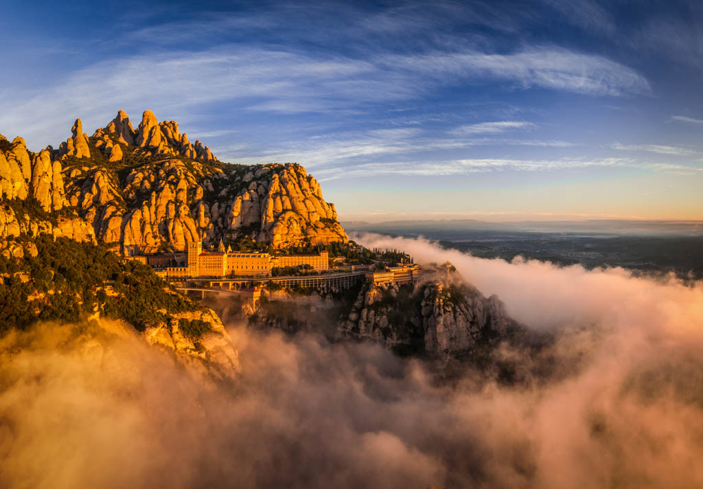 Montserrat mountain is a typical place to visit in Catalunya (Catalonia, Spain)