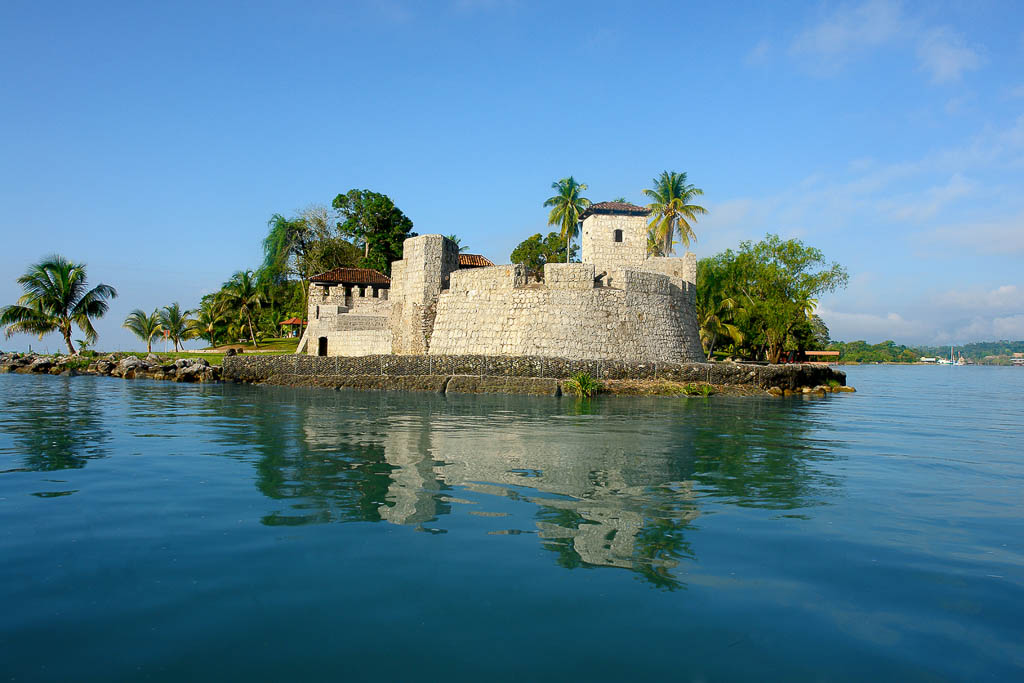Spanish colonial fort, the Castillo de San Felipe de Lara on Rio Dulce in Guatemalan city Livingstone