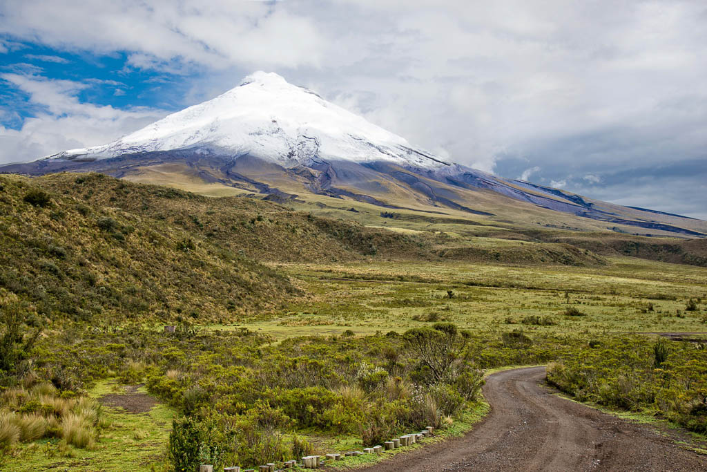 Cotopaxi is a potentially active stratovolcano in the Andes Mountains, located about 50 km south of Quito, Ecuador, South America. It is the second highest summit in the country, reaching a height of 5,897 m. Some consider it the world's highest active volcano, while others give this status to the considerably higher Llullaillaco, which most recently erupted in 1877.