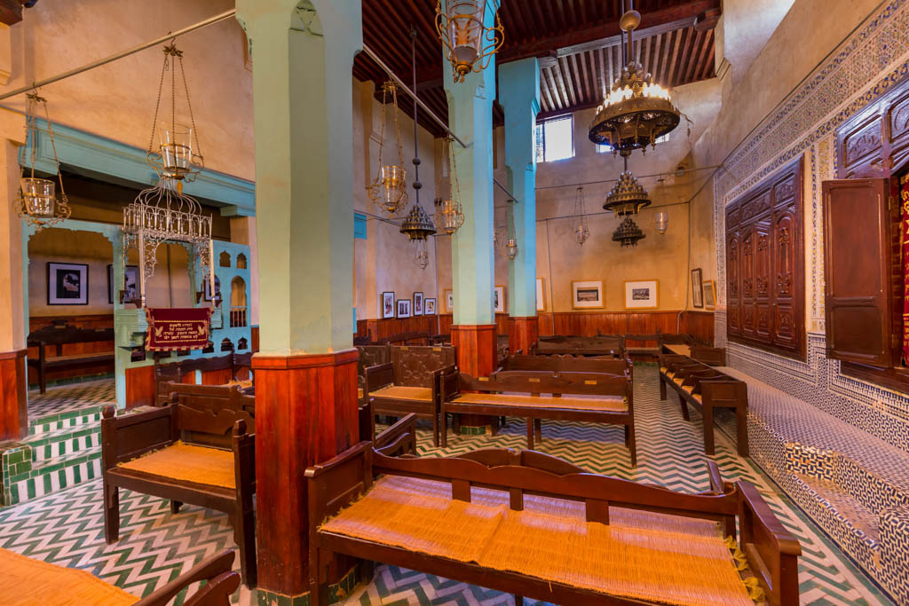 Interior of the Jewish Synagogue Ibn Danan in Fes Medina, Morocco