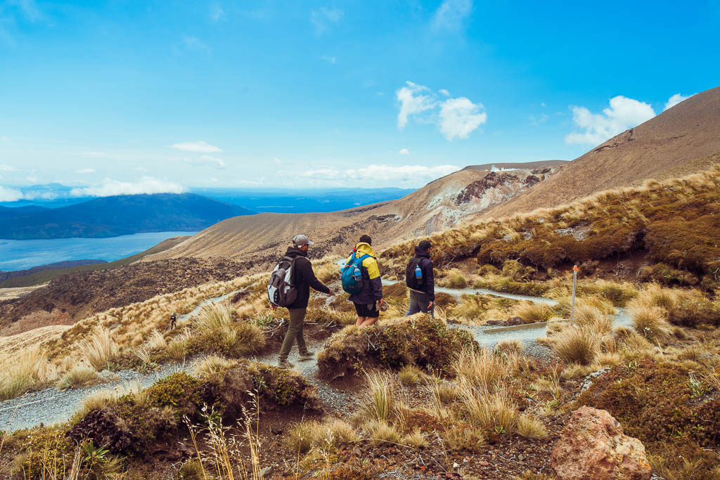 Tongariro Crossing a day hike through volcano in New Zealand.