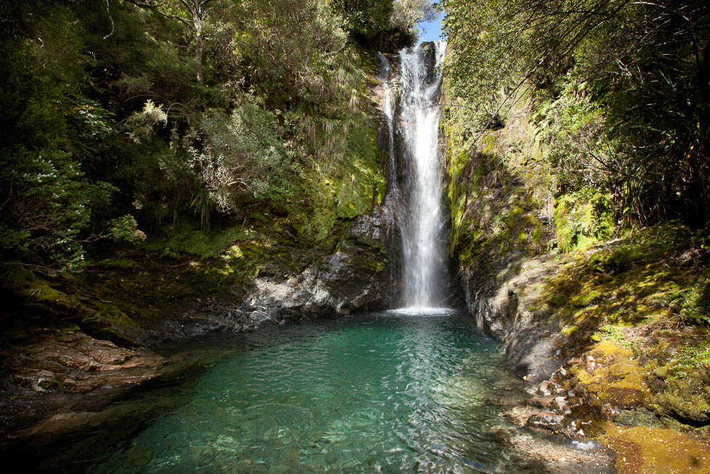 "Waterfall, Boulder Lake, Kahurangi National Park,New Zealand"
