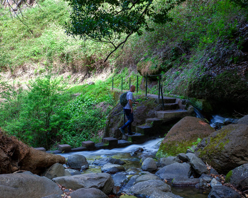 Tourist discovering the famous walks in Madeira island