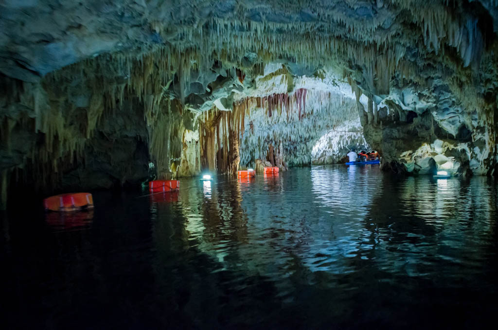 The magnificent and majestic caves of Diros in Greece. A spectacular sight of stalacites and stalagmites which took millions of years to form. The cave was discovered by a local diver and it is located underground. The only way to view the caves is by boat.