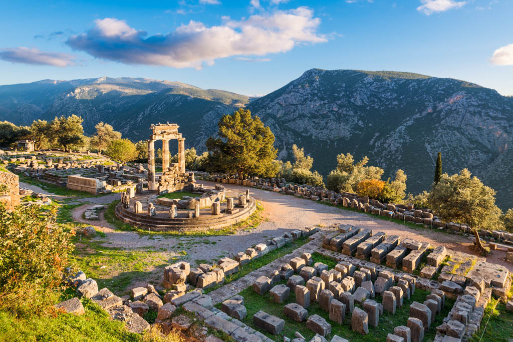 Athena pronaia temple in delphi archaeological site
