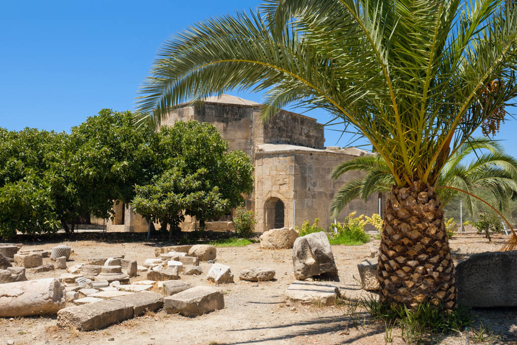 Basilica of Agios Titos in ancient site of Gortyn. Crete, Greece
