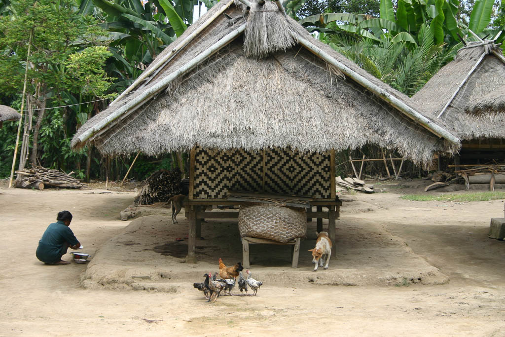 Native house in a small Sasak village on Lombok