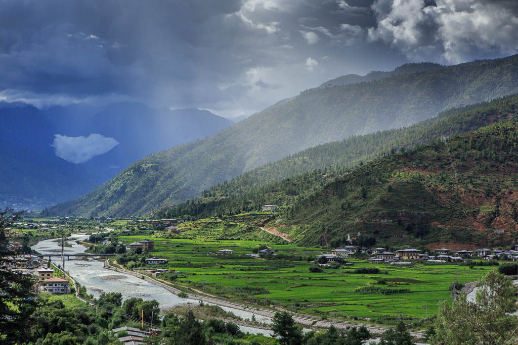 View of Paro, taken from Paro Dzong