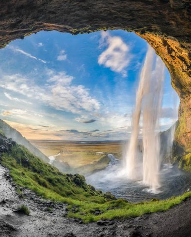 Waterfall, Iceland, Springtime, Spring - Flowing Water, Seljalandsfoss Waterfall