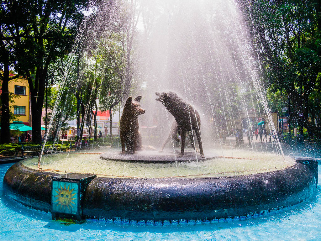 Fountain of drinking coyotes, Coyoacán, Mexico City
