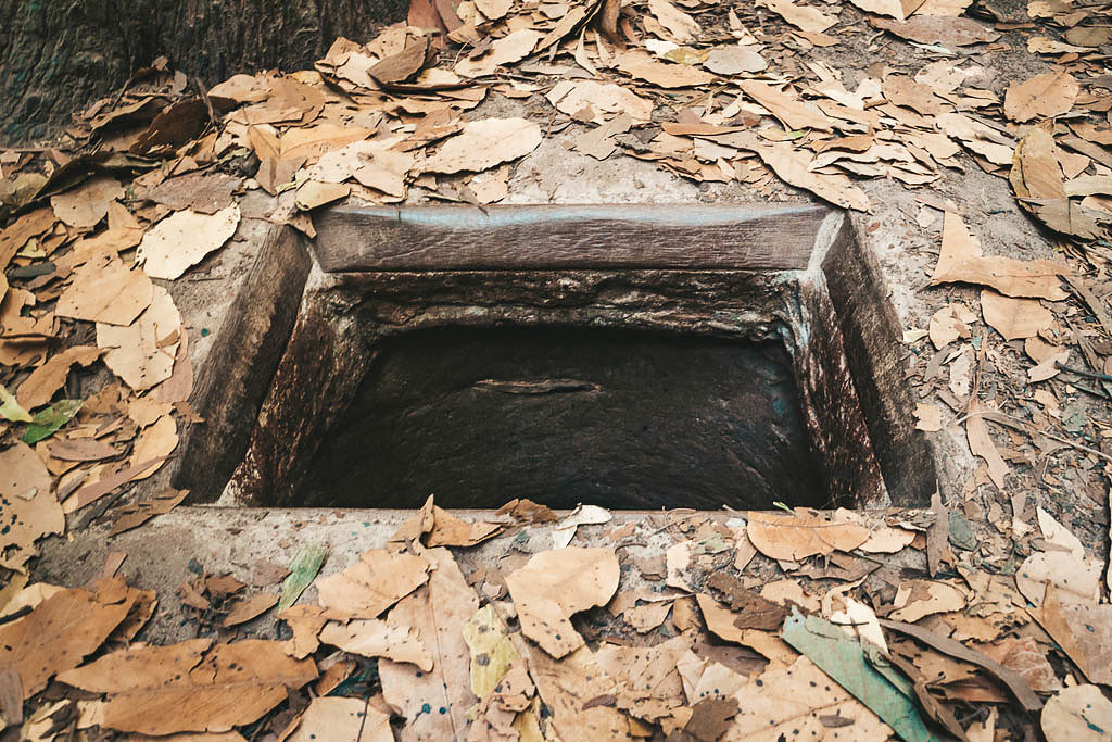 Cu chi tunnels history in Vietnam. Cu Chi tunnel built by vietnamese guerilla forces during Vietnam war, 60 km from Ho Chi Minh City, Southeast Asia