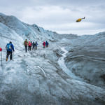 Hiking on the icecap near Kangerlussuaq in Greenland